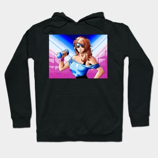 80s fitness pixel girl Hoodie